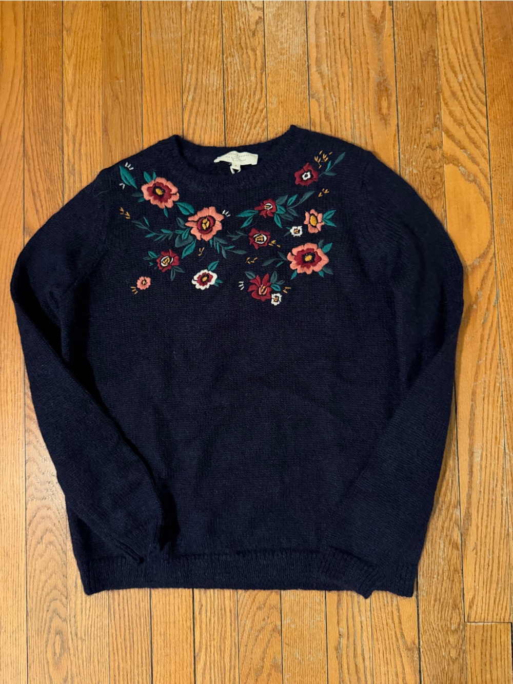NWT Sezane Pam jumper in Marine Floral Embroidery - Picture 3 of 8